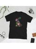 Floral Bunny Silhouette Graphic Tee Women's Soft Cotton Short Sleeve T-Shirt Spring Daily Casual Top