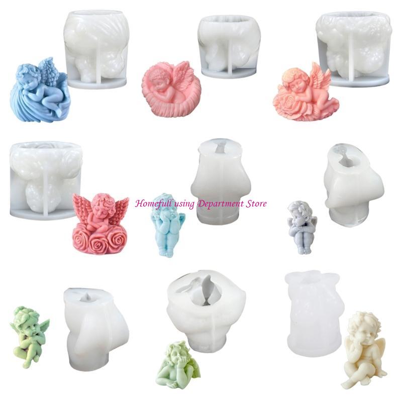 Geflügelter Baby-Statue Silikonform für Kerzen- und Seifenherstellung Silikonformen für handgemachtes Valentinstagsgeschenk
