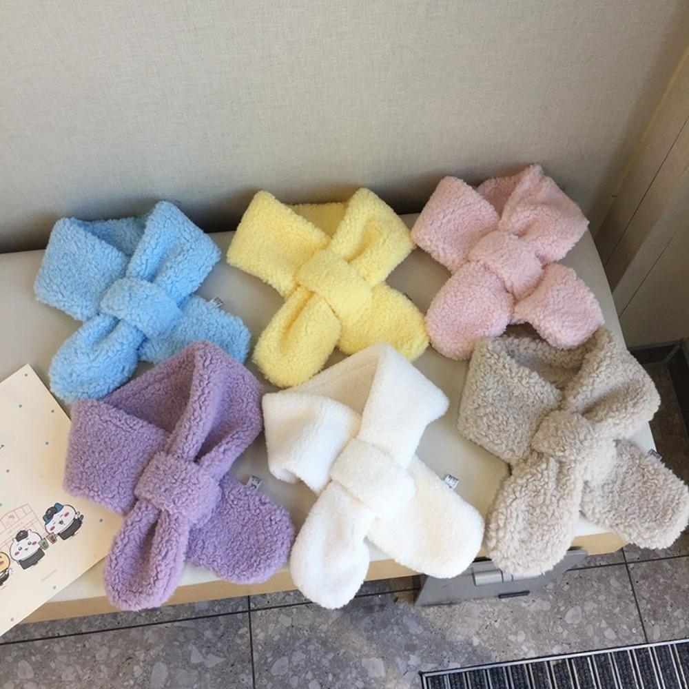 Fashion Warm Kids Winter Scarf Thick Lamb Fleece Scarf Cute Soft Children Shawl Baby Boys Girls