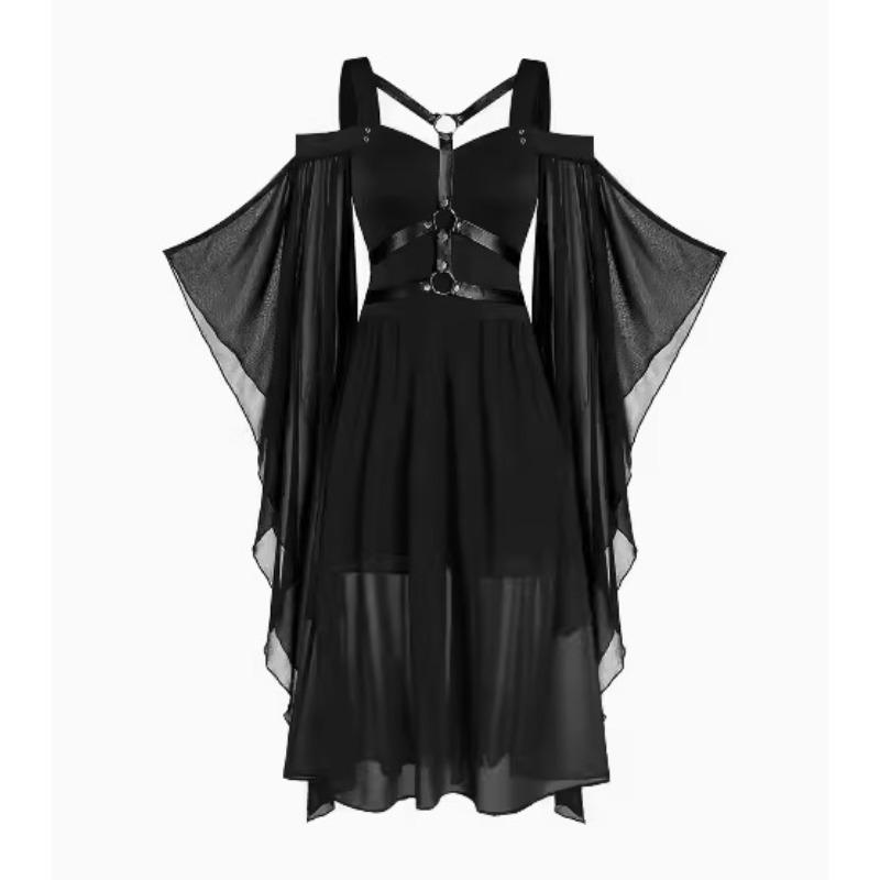 

JKASHDK Женская Мода Весна Осень Цветной Блок Принт Длинный Рукав V-образный Вырез Высокая Талия Повседневные Платья S чёрный