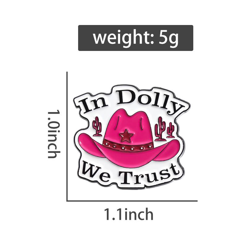 Cowboyhut Emaille-Anstecker Individuell In Dolly We Trust Anstecknadeln Reversabzeichen Gothic Schmuck Geschenk für Kinder Freunde