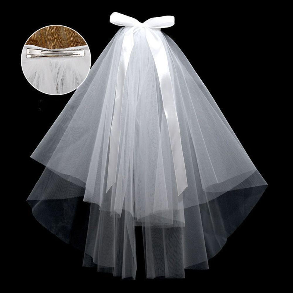 Flower Bridal Veil Pearl Wedding Gauze Wedding Marry Veil  Bride Accessories