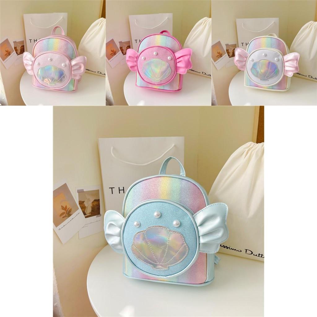 Laser Designed Backpack With Pearl Shells Pu Material And Durability For Daily