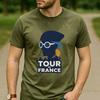 Pro Cycling Fan Cotton T Shirt Short Sleeve Tour De France Retro Beret Sunglasses Rider Graphic Unisex Road Race Sports Tee