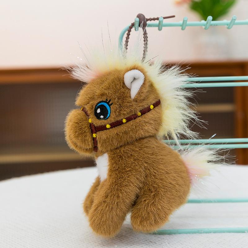 

Cute cute pony pendant plush toy doll pony bag pendant keychain rag doll 12cm темно-коричневого