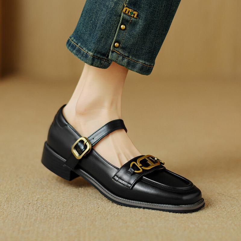 

Новая женская повседневная обувь, однотонная, с неглубоким вырезом, женская обувь для носки в любое время года, низкий каблук, круглый носок, плоский каблук, кожаная обувь 39 чёрный