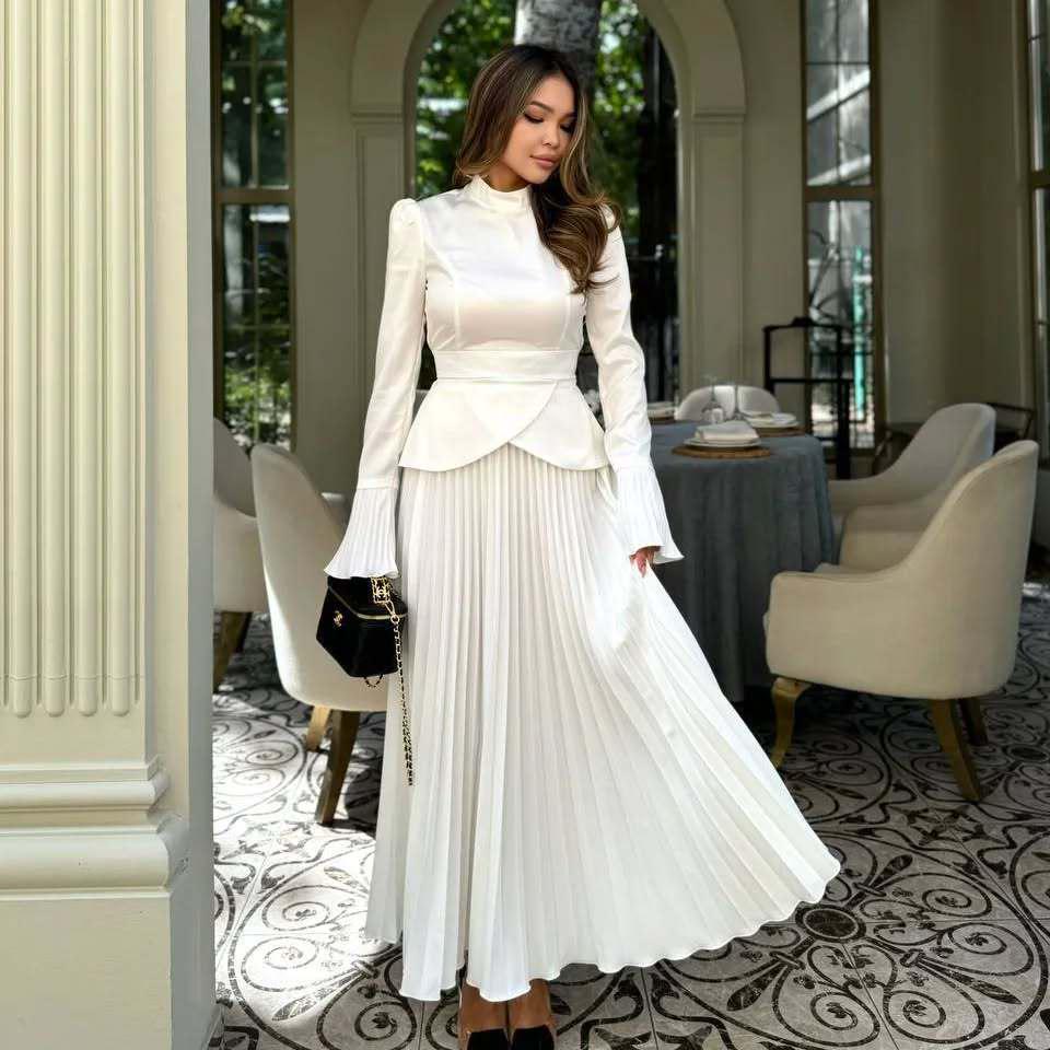 2025 Autumn/Winter European & American Elegant Tie-Up Top & Ruffled Skirt Women's Set