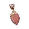 Natural Sunstone Gemstone 925 Solid Sterling Silver Two Tone Pendant 1.50" p0R00