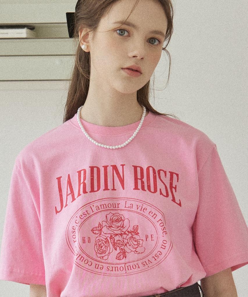OURHOPE Jardin Rose T-Shirt - Pink