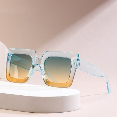 New Fashion Sunglasses Women Trendy Large Frame Two Color Splicing Sun Glasses Men Outdoor Beach Sunshade Eyewear Uv400