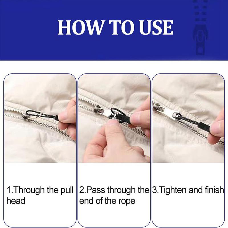 12Pcs Zipper Pulls Set Zipper Tags Kit Nylon Cord Pull Tab Zipper Pull Zip Tag Cord Pulls Zipper Extension for Jackets Backpacks