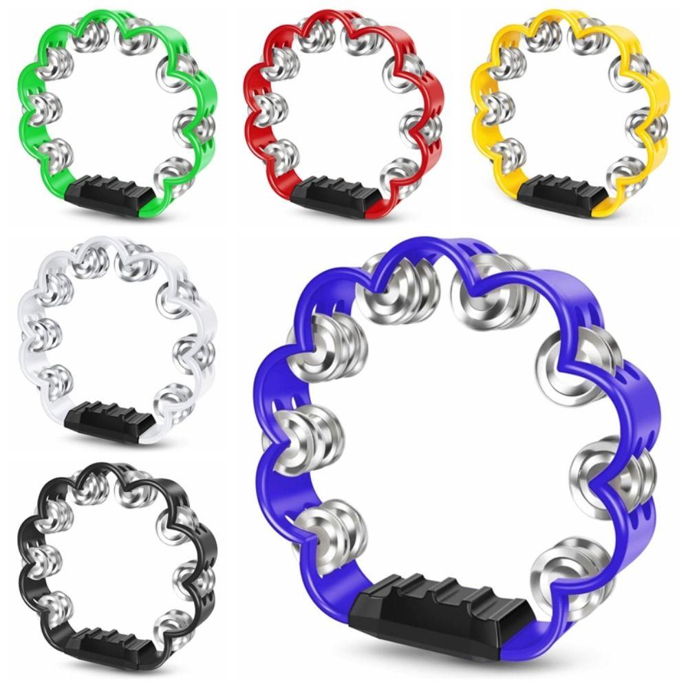 Pleasant Jingle Percussion Tambourine Handheld Hand Cranked Bell  Musical Rhythm Instrument