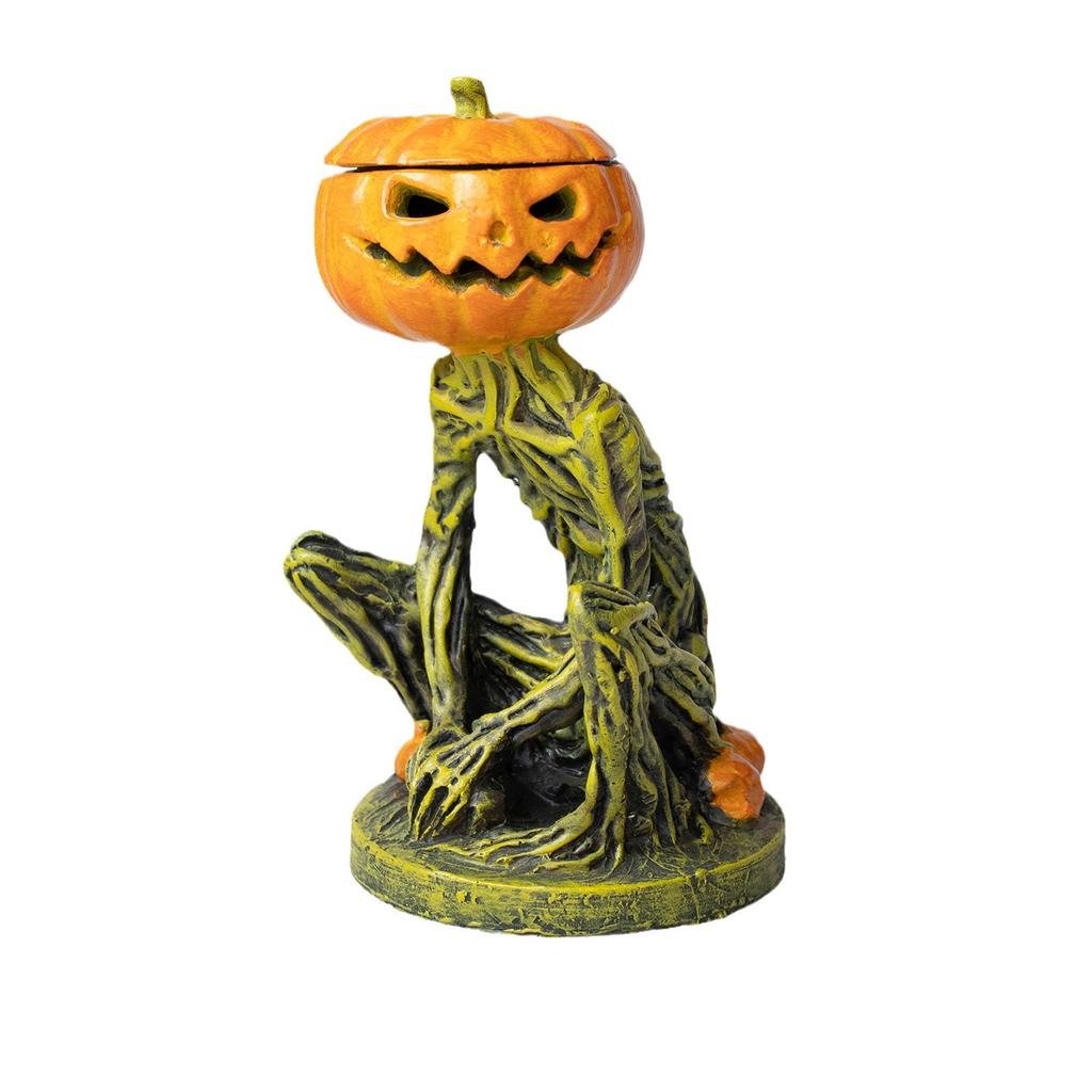 Halloween Pumpkin Candlestick Resin Ornament Desktop Atmosphere Decoration Holiday Gifts
