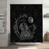 Black White Feathered Bird Shower Curtain Set for Bathroom Decor Modern Artistic Design Waterproof Shower Rug Mats Accessories