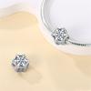 Original Copper Charms Luxury Winter Snowflake Blue Zircon Beads Fit Bracelet Diy Women Making Delicate Gift