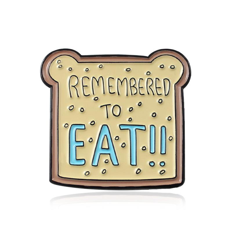 Cute Heart-Shaped Cartoon Bread Slice Pin - Trendy European & American Fashion Badge Ornament