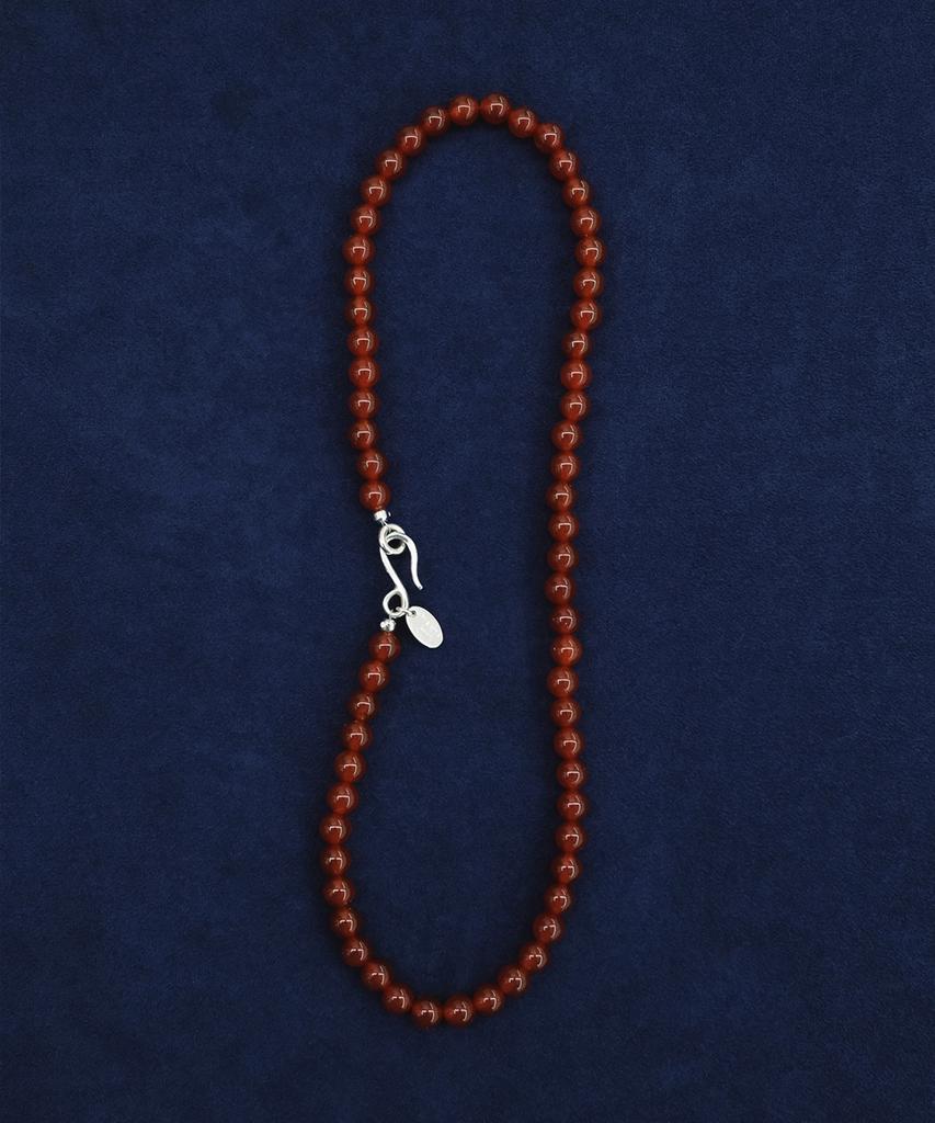 Marta 925 Silver. Carnelian Necklace (6Mm)