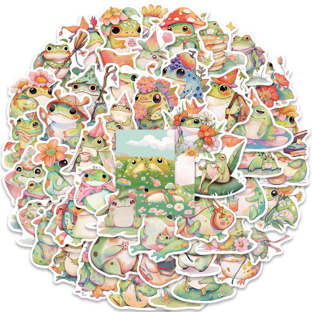 10/30/50PCS Cute Cartoon Colorful Fat Frog Stickers Decals DIY Motorcycle Suitcase Helmet Waterproof Funny Graffiti Sticker Pack