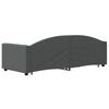 Pull Out Daybed with Drawers Dark Grey 80 X 200 Cm Fabric