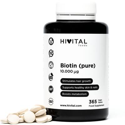 Biotin 10.000 mcg | 365 vegane Tabletten für ein ganzes Jahr