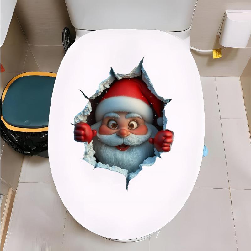 1pc Christmas Santa PVC Waterproof Wall Stickers - DIY Peel Decals for Home/Living Room/Party Decor, Festive Home Accent