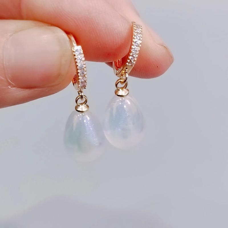 Shiny New Imitation Trendy White Pearl Drop Earrings For Women Fashion Zircon Earring Jewelry Party Accessories