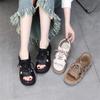 Women's Sandals Thick-soled Fish-mouth Shoes Sandals Sponge Soles Flat Cooling Boots