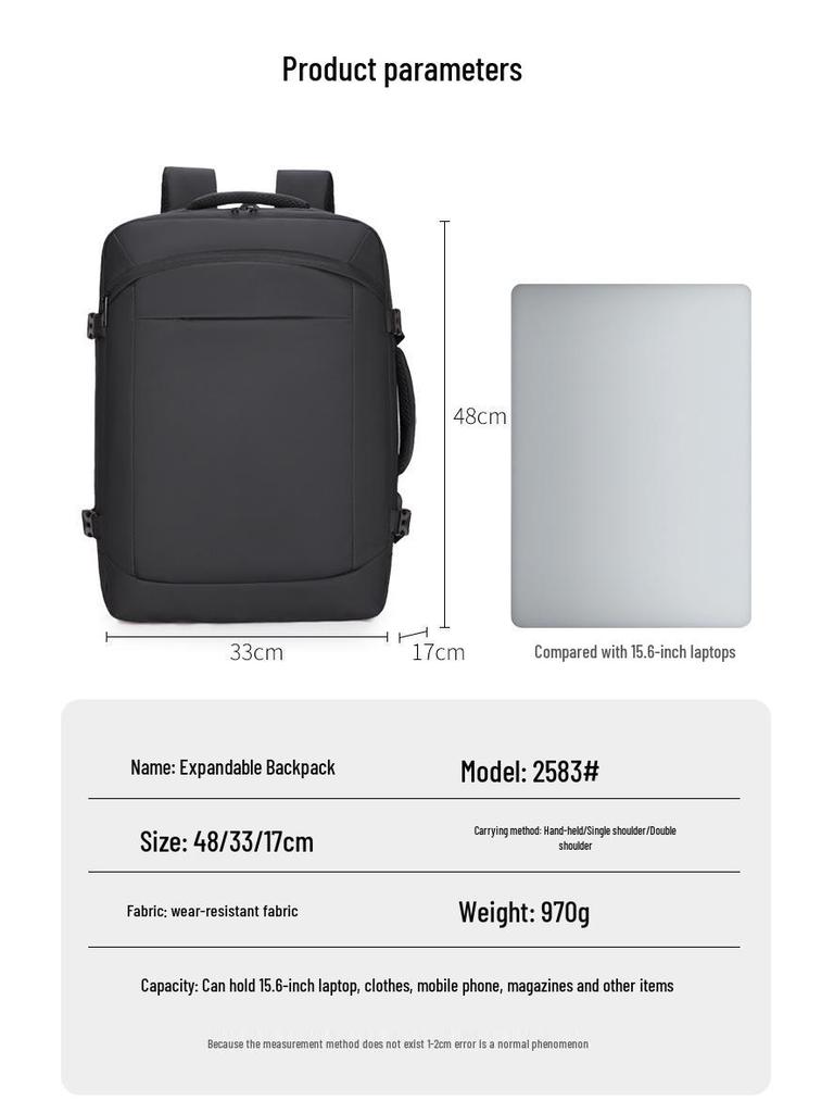 New Expandable Men's Casual & Business Laptop Backpack for Short Trips