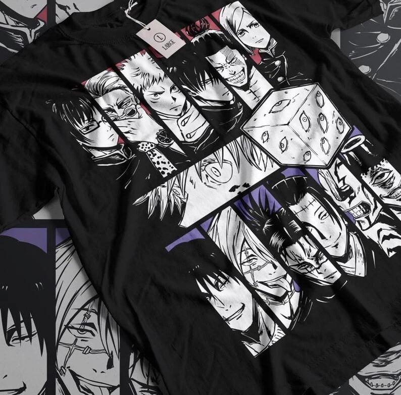 Anime Jujutsu Kaisen Full Squad Black T Shirt Gift For Friends S