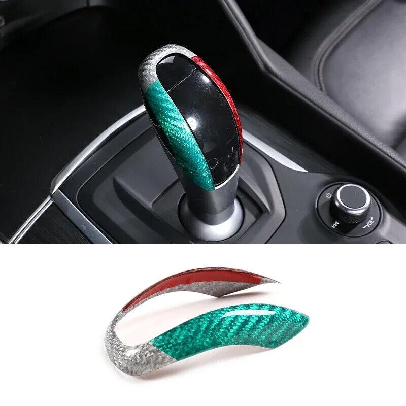 ABS Carbon Style Car Interior Gear Shifter Knob Frame Cover Trim For Alfa Romeo Stelvio Giulia 2017- Interior Accessories