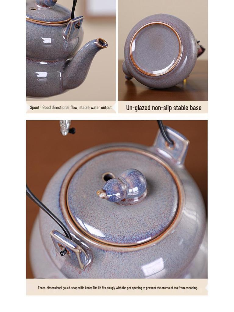 Fu Lu Ceramic Tea Set: Kung Fu Style Chinese Tea Brewing Gift Box for Incense Ceremony & Housewarming