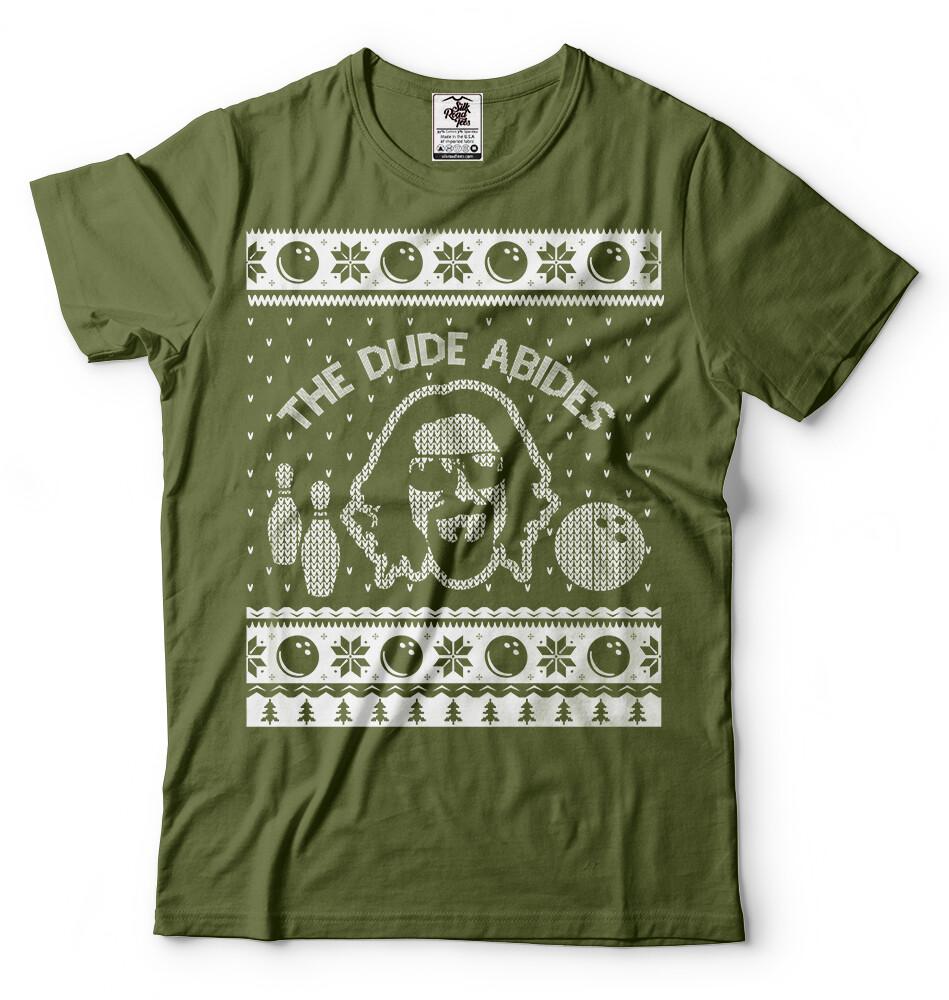 The Dude Abides The Big Lebowski Christmas T-shirt Bowling Tee Shirt Christmas T 3XL