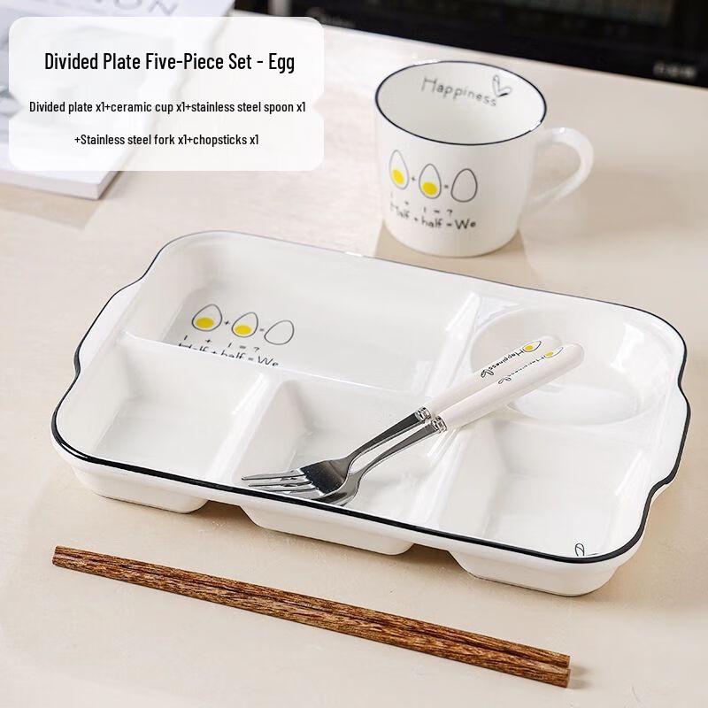 Rectangular Ceramic Divided Meal Plate
