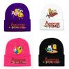 Adventure Time Cartoon Print Acrylic Knit Hat Winter Warm Unisex Beanie For Adults Teens