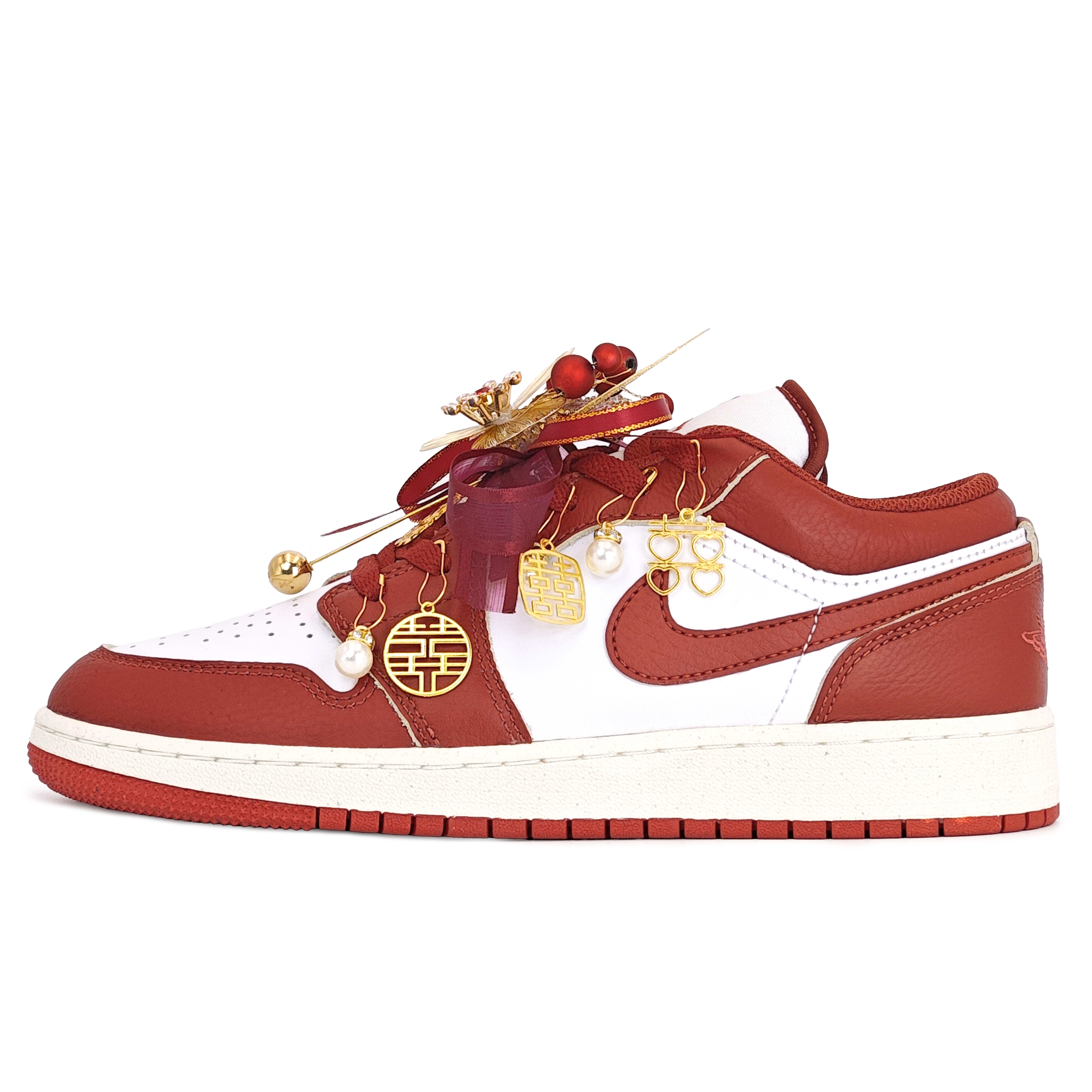 

Jordan Air Jordan 1 Wedding Shoes Cushioning Abrasion Resistant Cushioning, Wear Resistant Low top FJ3465-160(Team318-) 40