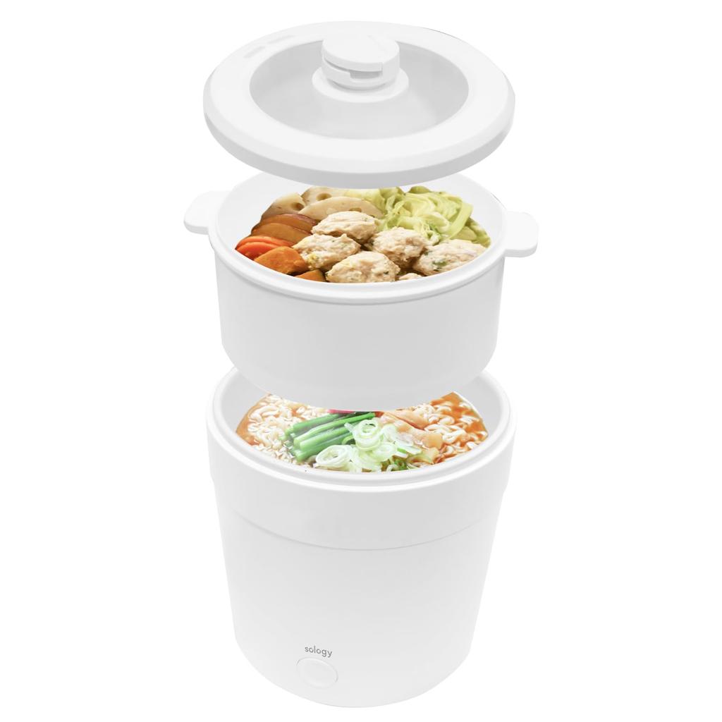 sology Steamer with Egg Boiling Boils up to 9 Includes colander and recipe Egg Vertical extended Maker, 0.85L, eggs, booklet,