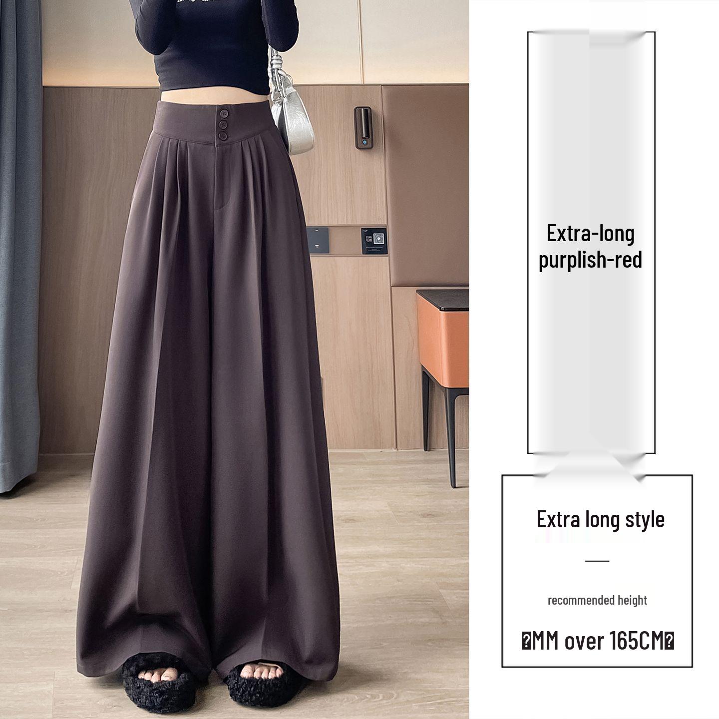 

2026 Spring/Summer Women s Wide-Leg High-Waist Slimming Straight-Leg Floor-Length Casual Pants 2XL (135-150 kg)