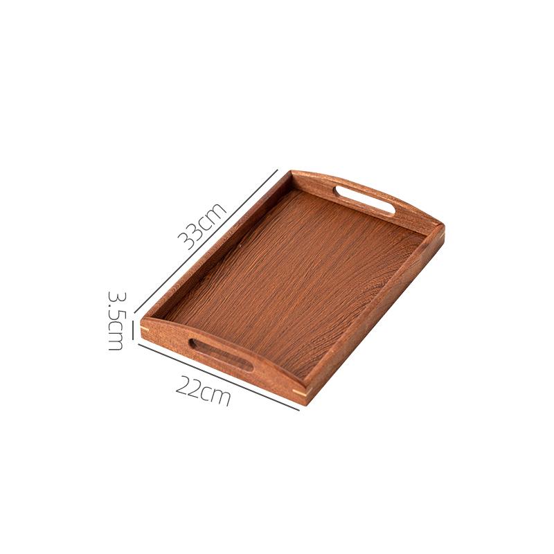 Rectangular Wooden Trays Ebony Tea Tray Fruit Snack Coffee Breakfast Serving Trays Food Plate Platter Kitchen Tableware