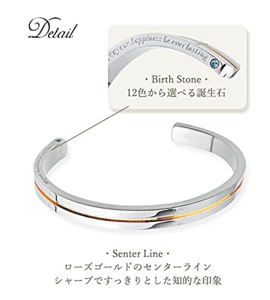 Simple Stainless Steel Bangle with Cubic Zirconia and Rose Gold Perfect As a Birthday Centerline, Gift. [Women's Size] [May Emerald]