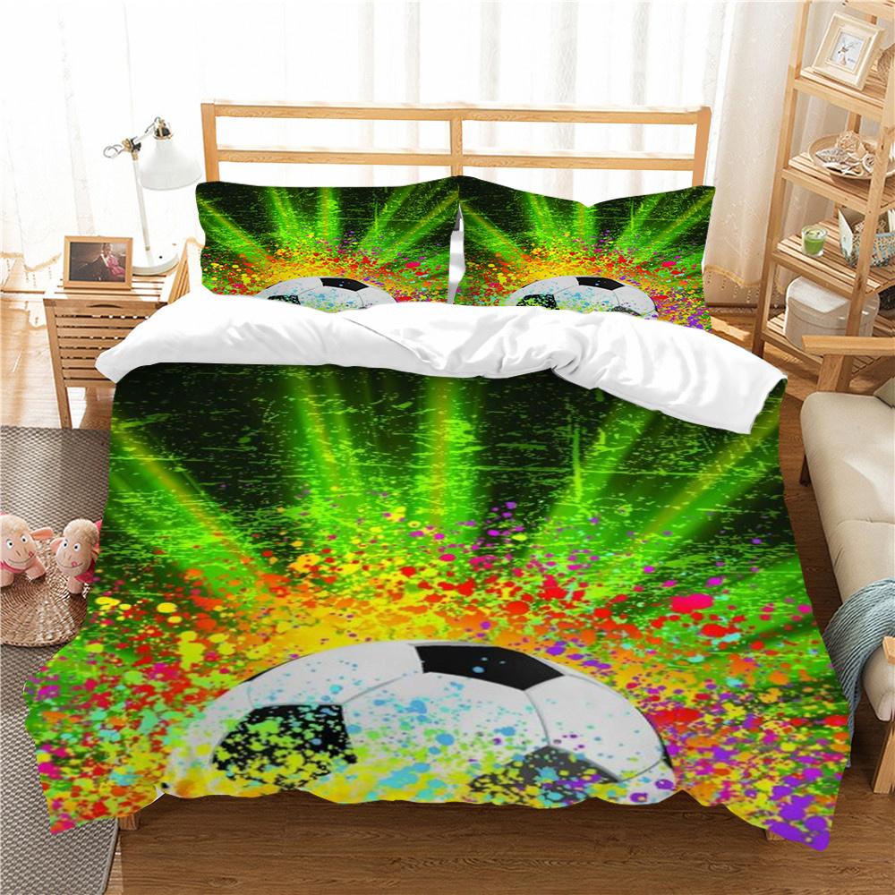 Gorąca Sprzedaż Zestawy Poszewek na Pościel Piłka Nożna Tekstylia Domowe Poszwa na Kołdrę Zestaw Pościeli 3D Poszwa na Kołdrę Wygodna Pościel Poszwa na Kołdrę z Mikrofibry