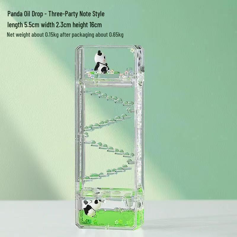 Bedårande Panda Oljedropp Timglas: Kreativt skrivbordsutsmyckning & Avkopplingstimer, Perfekt present till Barnens Dag