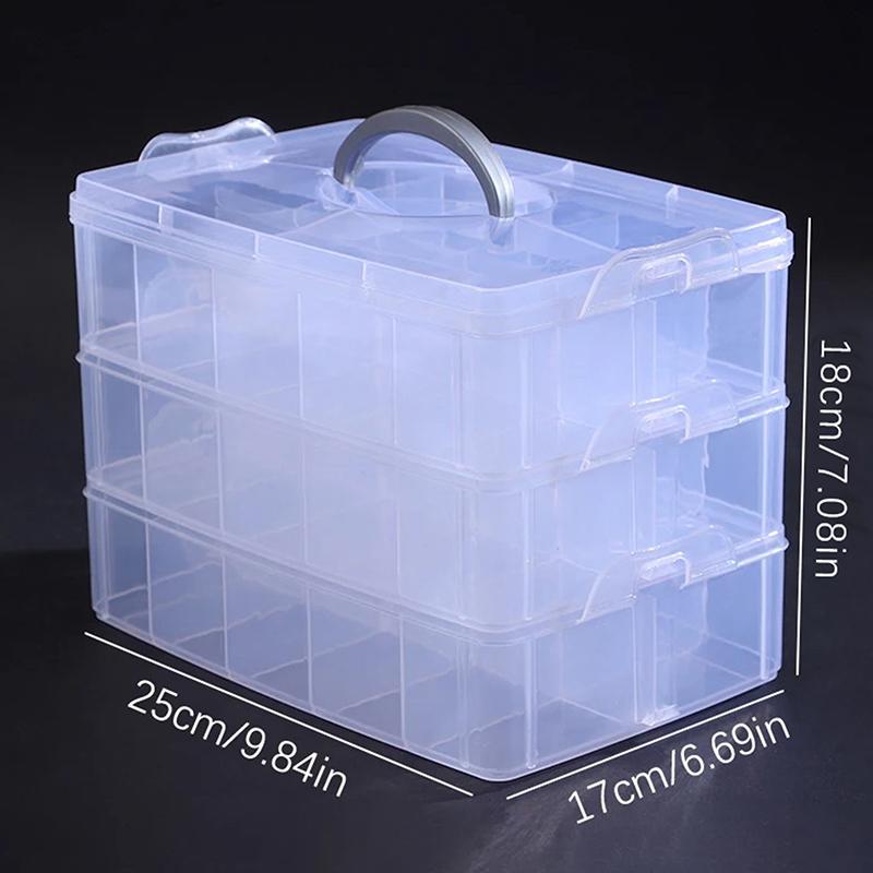 3 Tiers Transparent Plastic Makeup Organizer Jewelry Storage Box Removable Storage Case Toys Organizer Finishing Box