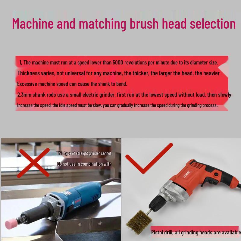 Electric Steel Wire Brush with Handle - Rust Removal, Polishing, and Cleaning.