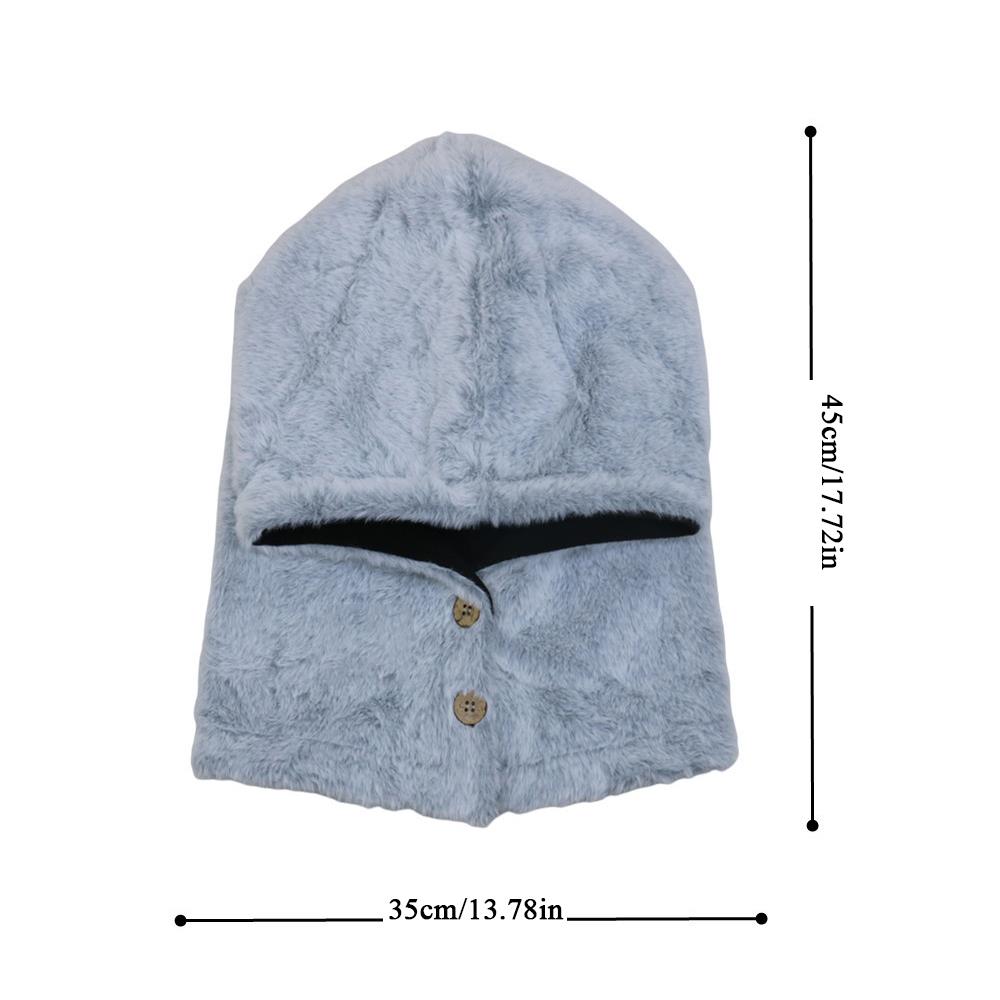 Plush Women's Head Hood Bonnet Unisex Balaclava Woman Scarf Cap Coldproof Hood Beanie Cap Outdoor Ear Protection Pullover Hat