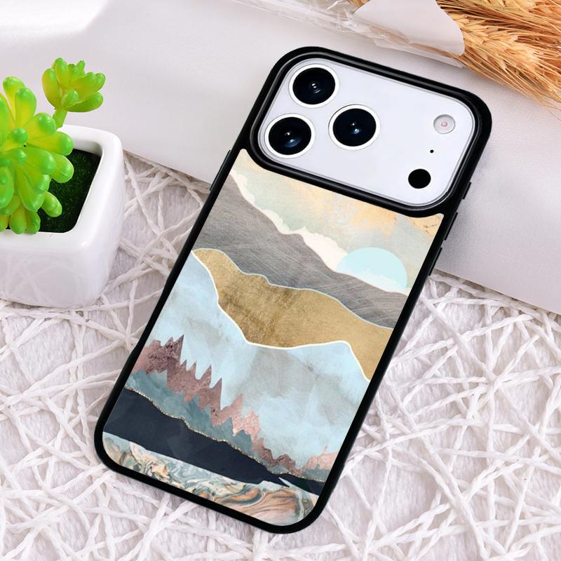 Landscape Mountain Night Sky Phone Case for iPhone 17 Air 16 15 11 12 14 13 Pro Max Shockproof Cover