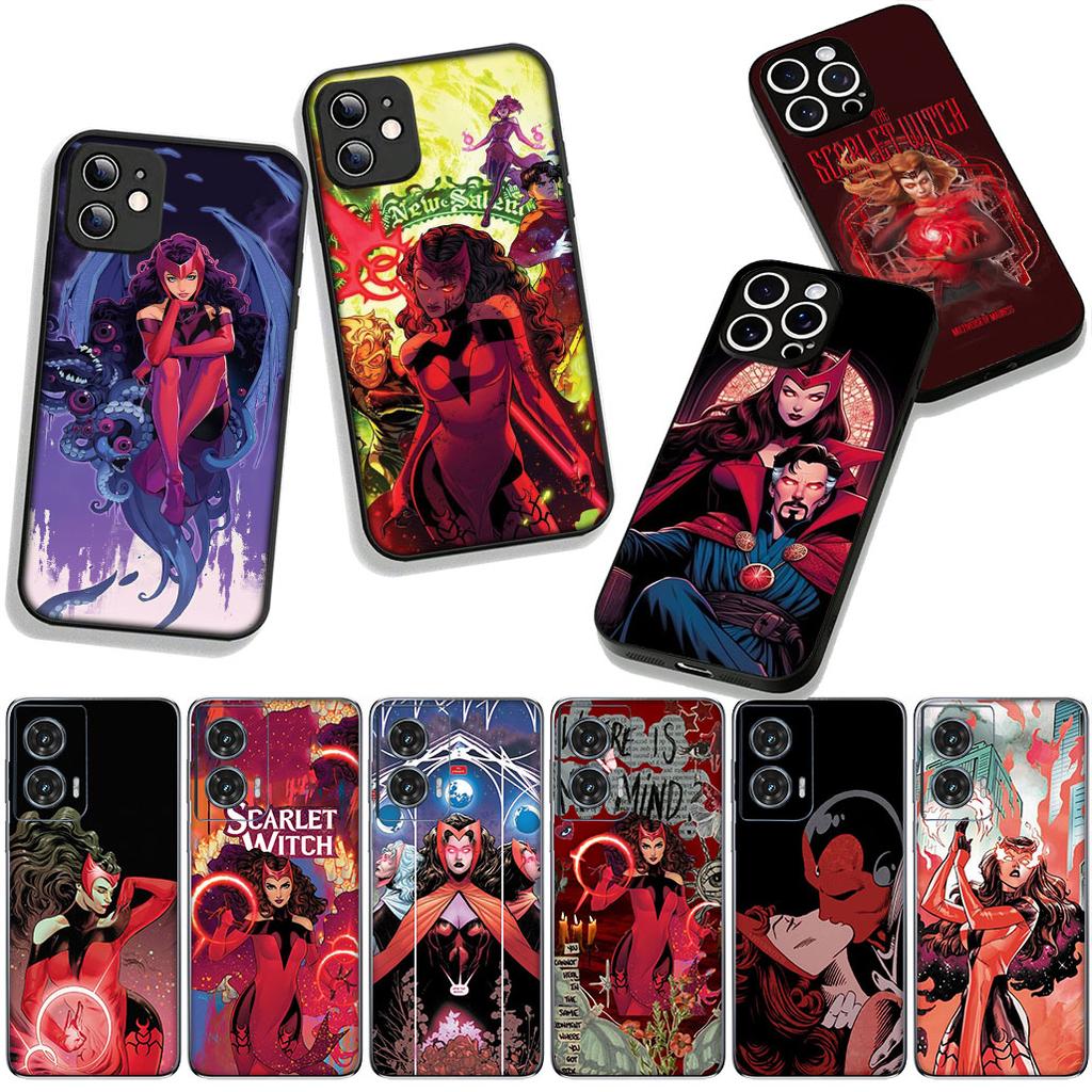 for Apple iPhone 17 16 11 Pro XS Max XR 6 7 8 Plus + 16E SE 2020 Air 5 SE2 Phone Cover Case M-Marvels Scarlet Witch Casing