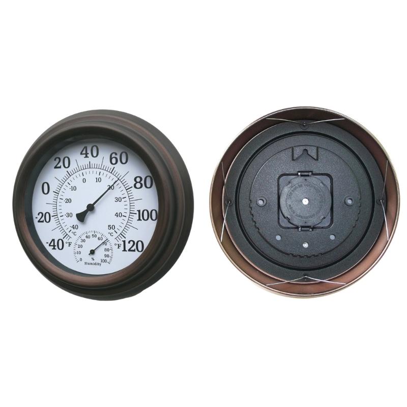Indoor Outdoor Thermometer Large Number Wall Thermometer Hygrometer Wireless Hanging Hygrometer Garden Decoration