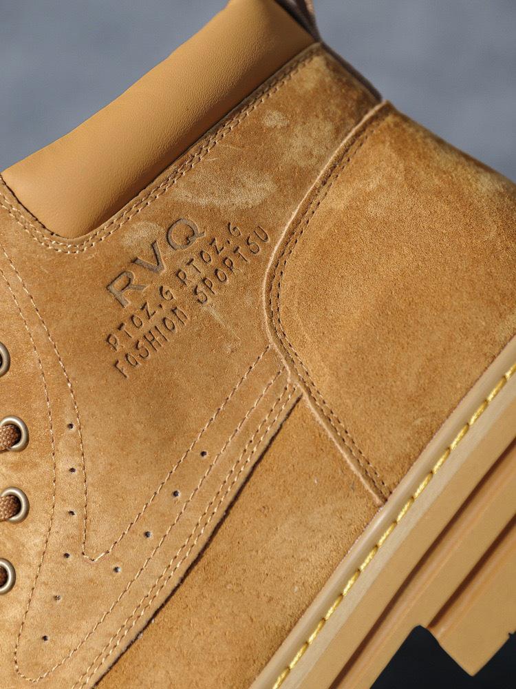 Men's Extra Large Yellow Martin Boots - Autumn/Winter Wear-Resistant Top Layer Cowhide Work Boots