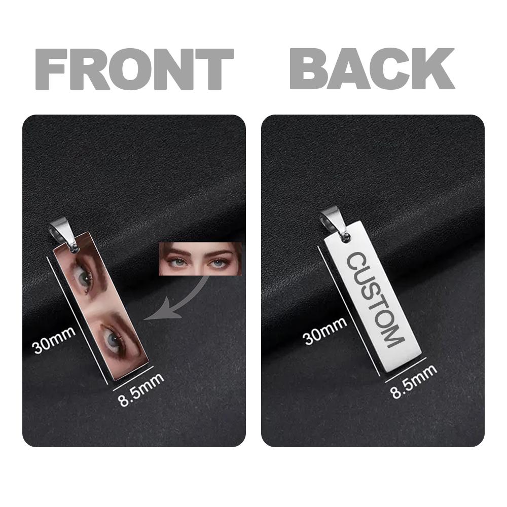 Lemegeton Custom Eye Neckalce Single Sided Photo Pendant Colorful Memorial Personalized Jewelry Women Men Picture DIY Trend Gift