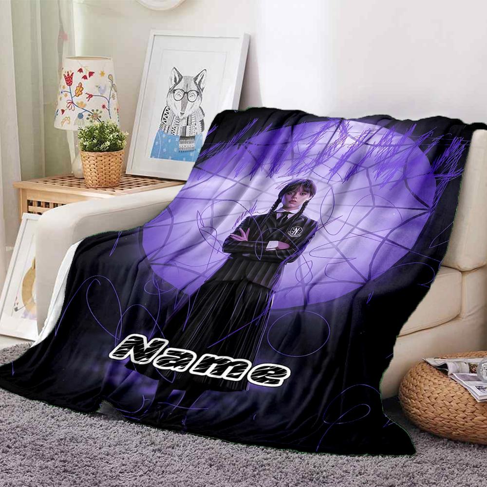 Custom 1pc Wednesday's Dark Adventure Blanket, Soft And Comfortable Blanket, Casual Warm, Camping Travel Blanket, Birthday Gift Q912196